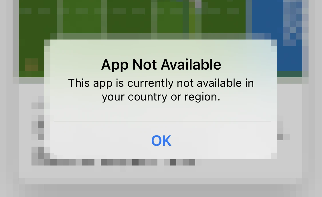 App link says the app is no longer available